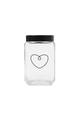 LARGE HEART GLASS CANISTER