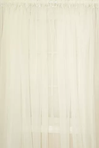 EXTRA WIDTH VOILE SHEER TAPED  CURTAIN 218X500CM