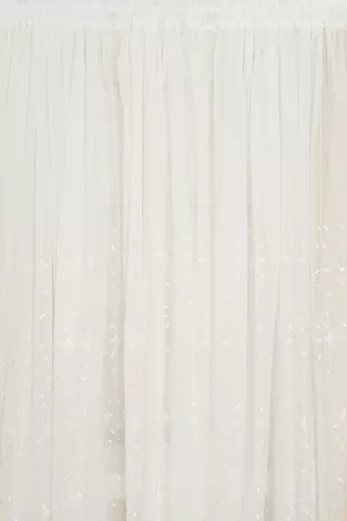 EXTRA WIDTH FLORAL SHEER CURTAIN 218X500CM