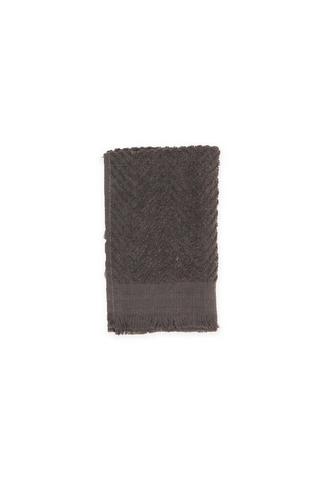 TEXTURED FRINGE GUEST TOWEL