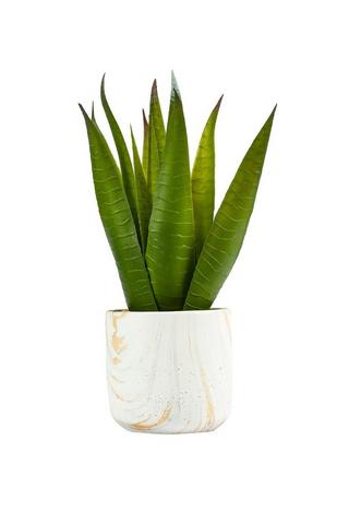 POTTED MARBLE FAUX ALOE