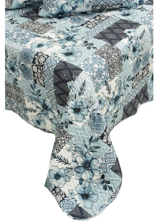 3 PIECE ELIE PATCHWORK POLYESTER QUILT SET - D - Bluebelle