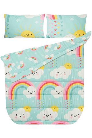 KIDS HAPPY RAINBOW POLYESTER COMFORTER