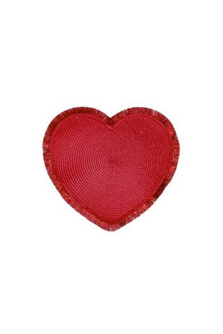 FESTIVE FRINGE HEART PLACEMAT