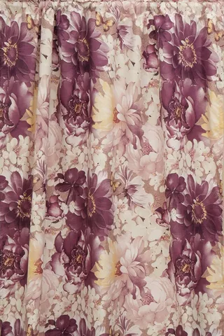 2 PACK DARK FLORAL TAPED CURTAIN 140X218CM