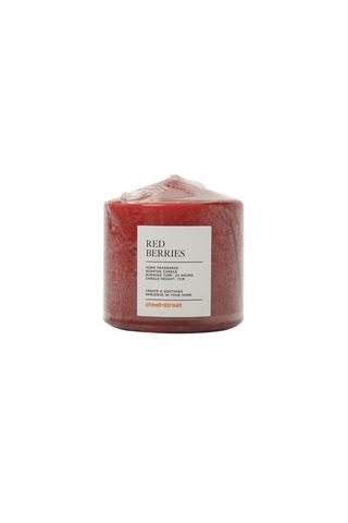 SMALL RED BERRIES SCENTED PILLAR CANDLE