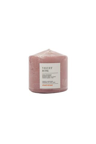 SMALL VELVET ROSE SCENTED PILLAR CANDLE