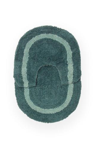 2 PIECE OVAL BORDER BATHMAT SET