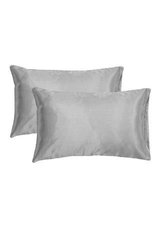 2 PACK SATIN STANDARD POLYESTER PILLOWCASES - 1 - Charcoal
