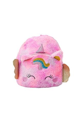 KIDS RAINBOW UNICORN FAUX FUR BACKPACK