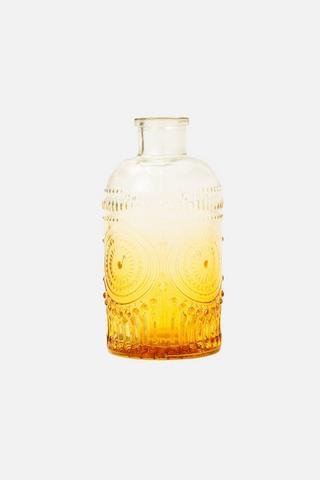 EMBOSSED GLASS DECORATIVE VASE