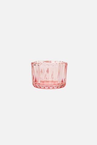 RIBBED GLASS TEALIGHT HOLDER