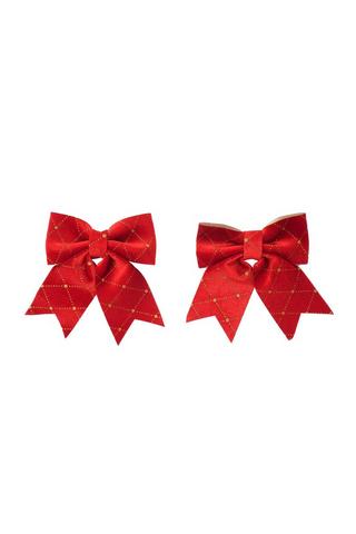 2 PIECE FESTIVE RIBBON BOWS