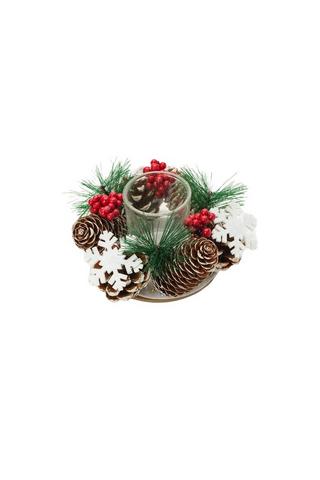 FESTIVE PINECONE CANDLE HOLDER