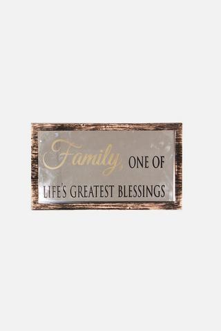 FAMILY SLOGAN MIRROR WALL ART