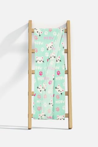 KIDS KITTY SHAKE CORAL FLEECE BLANKET 125X150CM