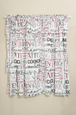 PASTRY SCRIPT PRINTED CAFE CURTAIN 230X120CM