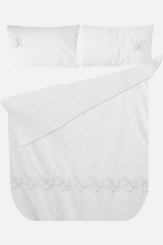 FLORAL EMBROIDERY POLYCOTTON DUVET COVER