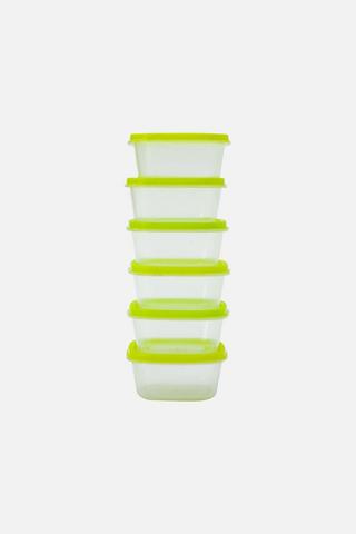 6 PIECE PLASTIC STORAGE CONTAINERS