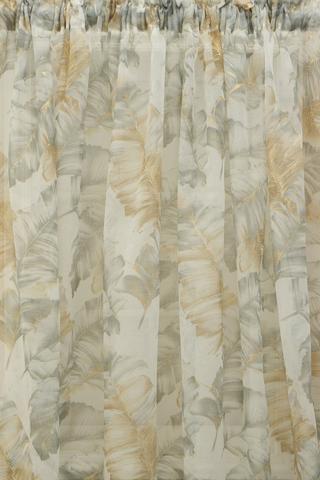 LEAVES FOIL SHEER TAPED CURTAIN 230X218CM