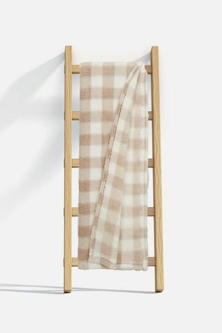CHECK SHERPA PRINTED BLANKET 200X220CM