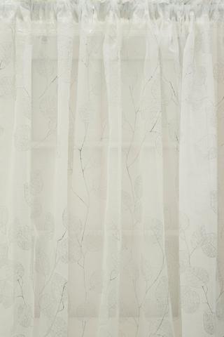 SILVER LEAF SHEER TAPED CURTAIN 230X218CM