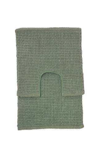 2 PIECE BASKET WEAVE BATHMAT SET