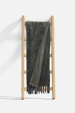 CHENILLE TASSLE FLANNEL BLANKET 150X200CM