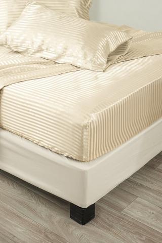 6 PIECE SATIN STRIPE SHEET SET