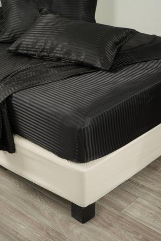 6 PIECE SATIN STRIPE SHEET SET