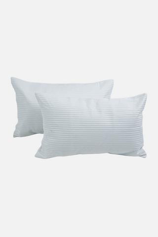 2 PACK STRIPE QUILTED POLYESTER PILLOWCASES