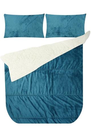 4 PIECE WINTER PLUSH SHERPA POLYESTER COMFORTER SET
