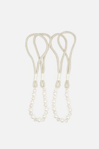 2 PACK PEARL ROPE CURTAIN TIEBACK