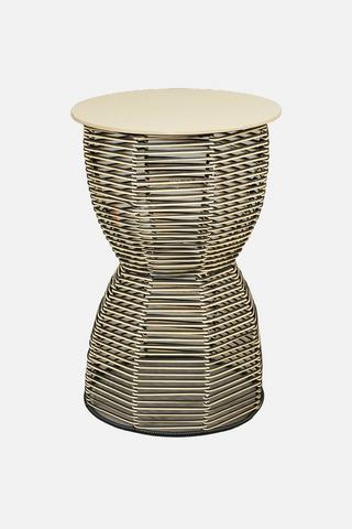 WOVEN HOURGLASS SIDE TABLE