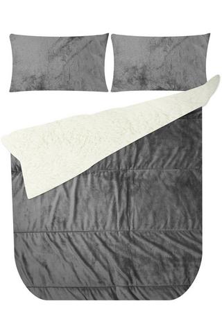 4 PIECE WINTER PLUSH SHERPA POLYESTER COMFORTER SET