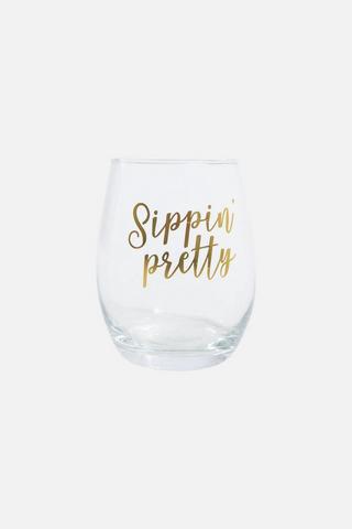 SCRIPTED GLASS TUMBLER