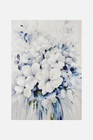 BLUE VASE WALL ART 38X58CM