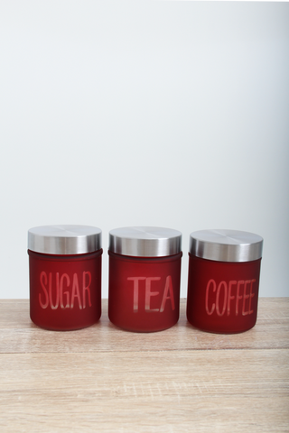 3 PACK FROSTED STORAGE CANISTER SET