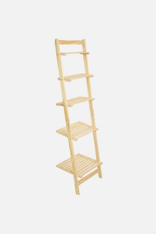 152CM 5 TIER LEANING PINE SHELF