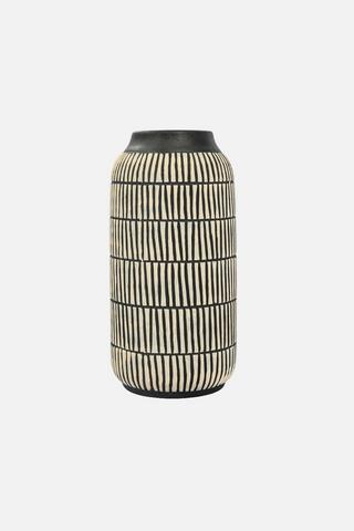 LAYERED STRIPE DECORATIVE VASE