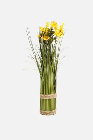 FAUX DAISY WITH GRASS BUNCH