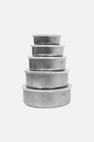 5 PIECE STAINLESS STEEL CONTAINERS SET