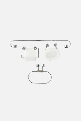 4 PIECE JASMIN CHROME BATH ACCESSORIES SET