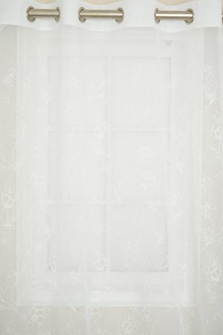 EMBROIDERED LEAF SHEER  EYELET CURTAIN 140X225CM