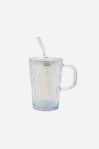 IRIDESCENT GLASS MUG SIPPER