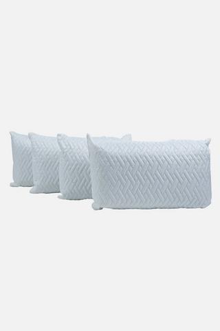 4 PACK QUILTED BALLFIBRE STANDARD PILLOW SET
