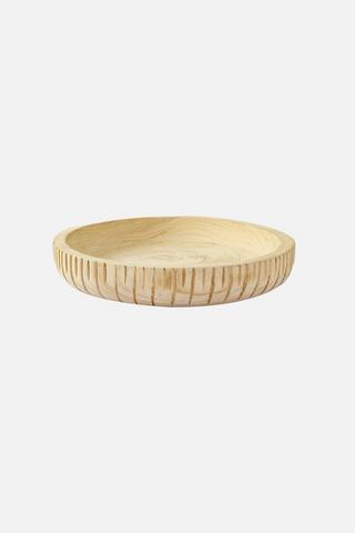 RIBBED WOOD DECORATIVE PLATTER
