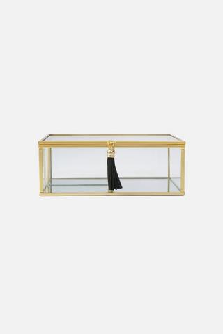 VINTAGE GLASS JEWELERY BOX