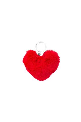 KIDS FLUFFY HEART KEYRING