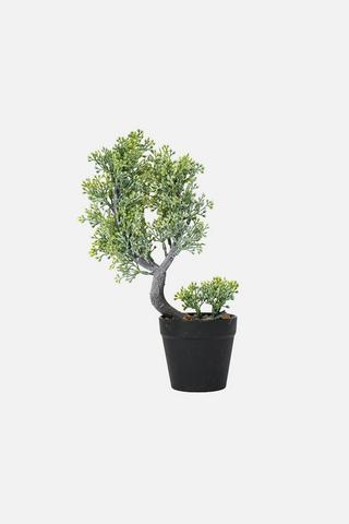 POTTED BLACK STONE FAUX TREE
